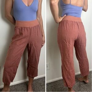 CUT LOOSE 100% Linen Terra Cotta Pants XS